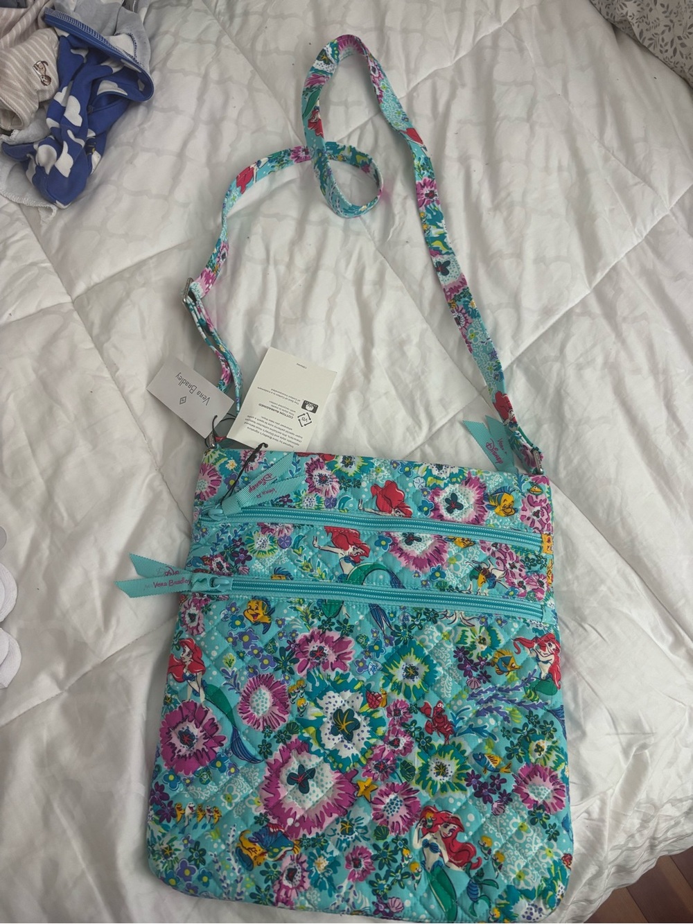Vera Bradley X Disney Little Mermaid NWT Crossbody Shoulder Bag in Turquoise